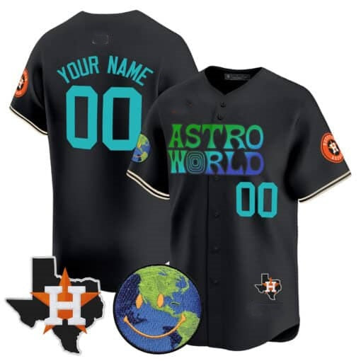 Custom Houston Astros Cactus Jack Astro World Vapor Premier Limited Jersey ¨C Black Jereymy