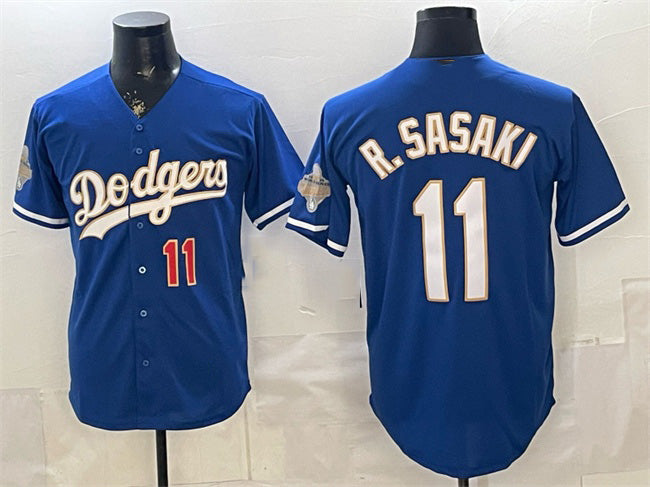 Los Angeles Dodgers #11 Roki Sasaki Royal Jereymy 2026 Alternate Gold Collection Stadium Stitched Jersey