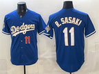 Los Angeles Dodgers #11 Roki Sasaki Royal Jereymy 2026 Alternate Gold Collection Stadium Stitched Jersey