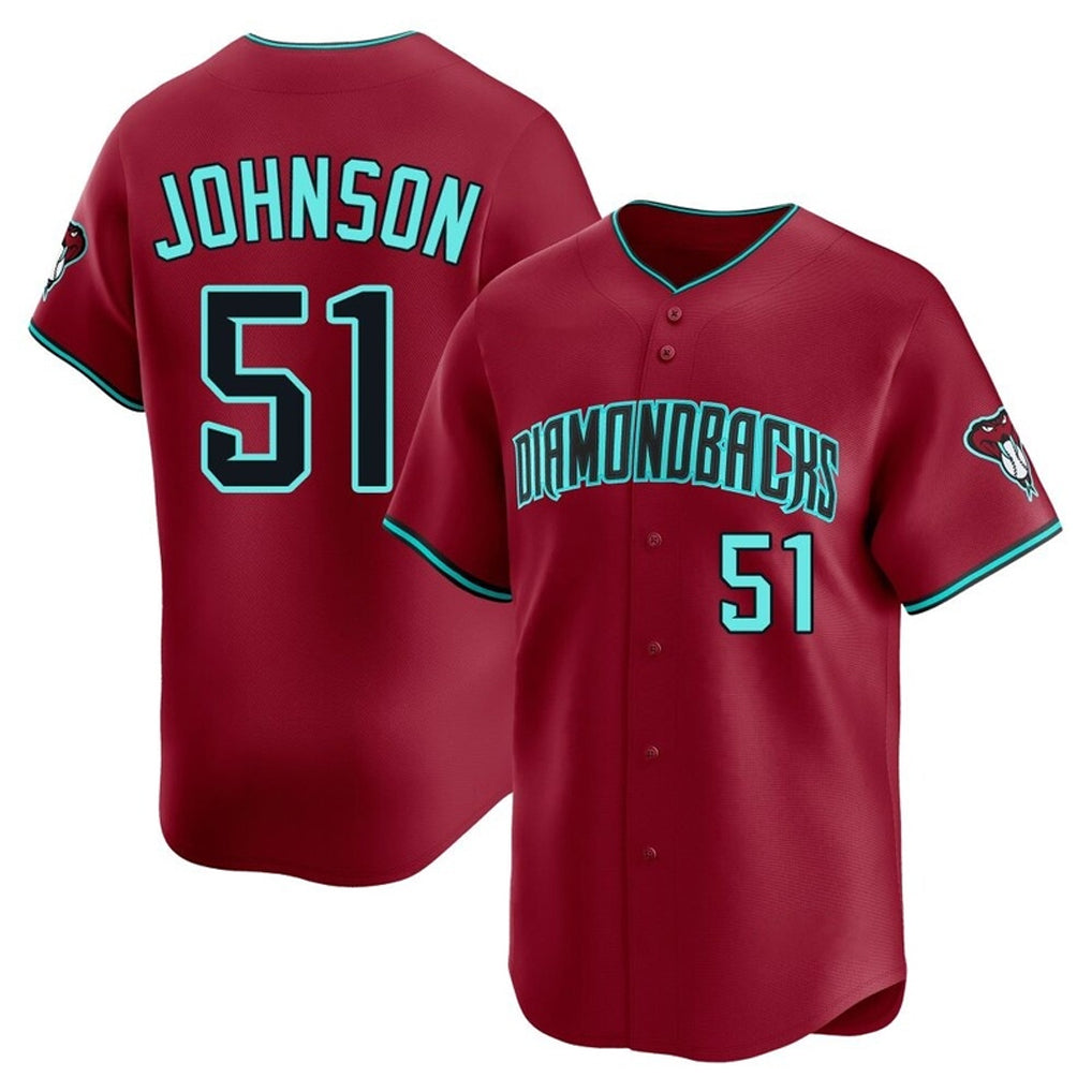 Arizona Diamondbacks #51 Randy Johnson Player Red Jereymy Limited Home Game Stitched Jerseys