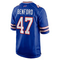 B.Bills #47 Christian Benford Royal Jereymy Game Jersey
