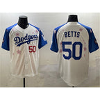 Los Angeles Dodgers #50 Mookie Betts White Royal Jereymy 2025 Tokyo Series Limited Stitched Jersey