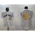 New York Yankees #99 Aaron Judge White Jereymy Pinstripe Without Name Fashion Cool Base Jerseys