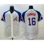 Atlanta Braves #16 Travis dArnaud White Jereymy 2023 City Connect Flex Base Stitched Jersey