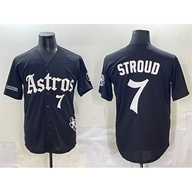 Houston Astros #7 C.J. Stroud Black Jereymy Gothic 'Houston Born Barrio Raised' Limited Stitched Jersey