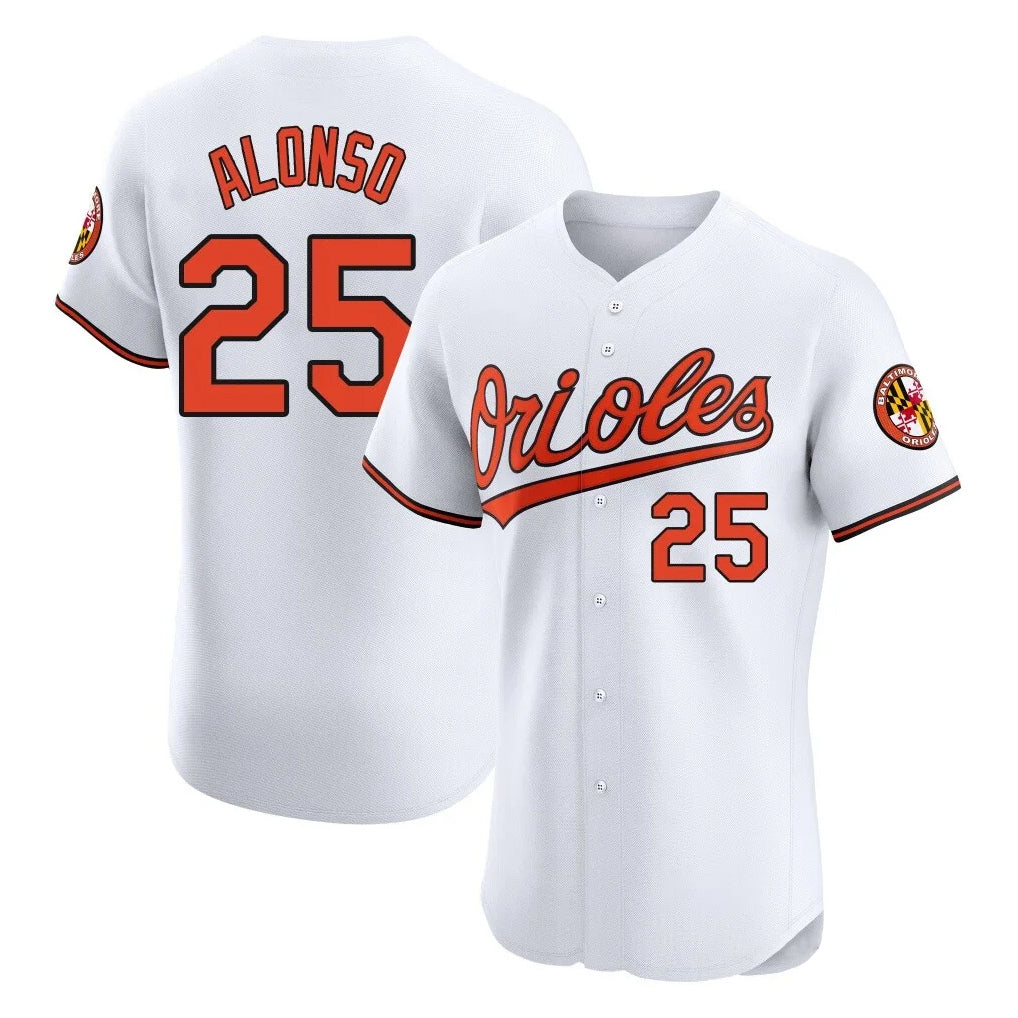 Baltimore Orioles #25 Pete Alonso Player White Jereymy Limited Elite Home Game Stitched Jerseys