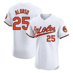 Baltimore Orioles #25 Pete Alonso Player White Jereymy Limited Elite Home Game Stitched Jerseys