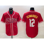 Philadelphia Phillies #12 Kyle Schwarber Red Jereymy 2024 City Connect Limited Stitched Jersey 2