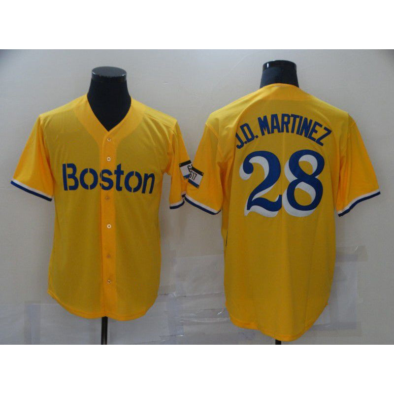 Boston Red Sox #28 J.D.Martinez Yellow Jereymy City Edition Game 2021 Jerseys