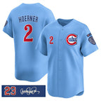 Chicago Cubs #2 Nico Hoerner Blue Jereymy 'Ryne Sandberg Tribute' Vapor Limited V3 Stitched Jersey