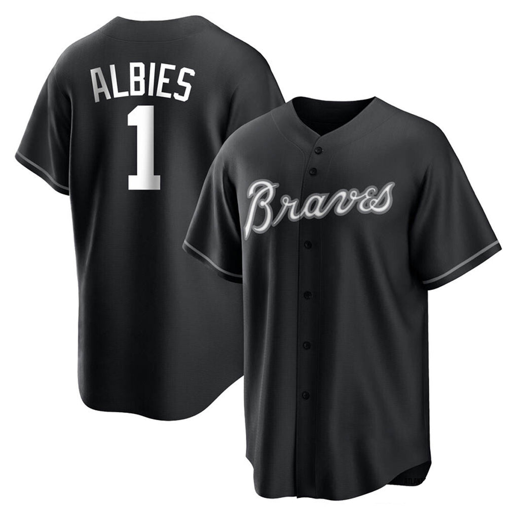 Atlanta Braves #1 Ozzie Albies Player Black Jereymy Home Game Stitched Jerseys