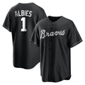 Atlanta Braves #1 Ozzie Albies Player Black Jereymy Home Game Stitched Jerseys
