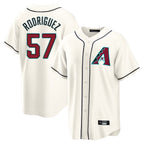 Arizona Diamondbacks #57 Eduardo Rodriguez Player Cream Jereymy Home Game Stitched Jerseys