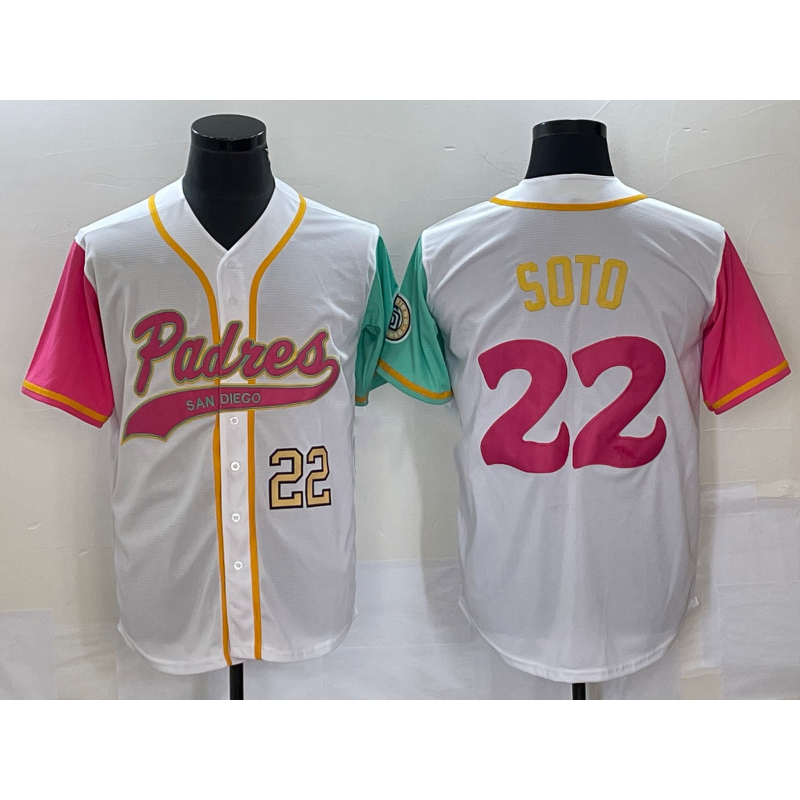 San Diego Padres #22 Juan Soto Number White Jereymy NEW 2023 City Connect Cool Base Stitched Jersey