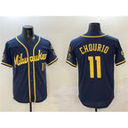 Milwaukee Brewers #11 Jackson Chourio White Jereymy 2024 Alternate Limited Stitched Jersey