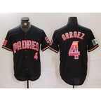 San Diego Padres #4 Luis Arraez Black Jereymy Mexico Cool Base Stitched Jersey