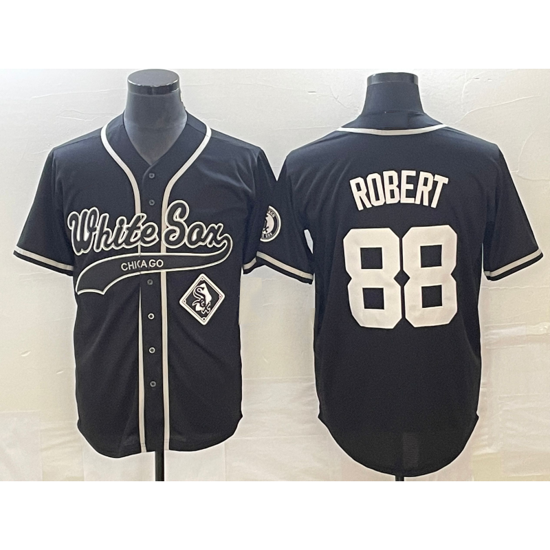 Chicago White Sox #88 Luis Robert Black Jereymy Cool Base Stitched Jersey