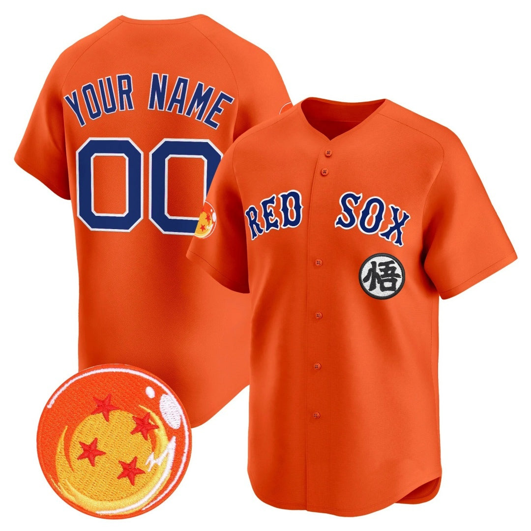 Custom Boston Red Sox x Dragon Ball Orange Jereymy Vapor Premier Limited Jersey - All Stitched
