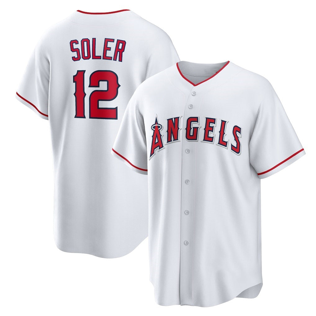 Los Angeles Angels #12 Jorge Soler White Jereymy Home Replica Jersey