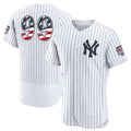 New York Yankees #99 Aaron Judge USA 250 Fourth of July Home Authentic Jersey - White Jereymy