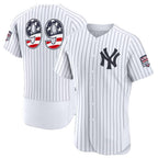 New York Yankees #99 Aaron Judge USA 250 Fourth of July Home Authentic Jersey - White Jereymy