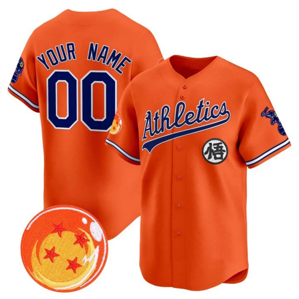Custom Oakland Athletics x Dragon Ball Orange Jereymy Vapor Premier Limited Jersey - All Stitched