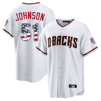 Arizona Diamondbacks #51 Randy Johnson Player White Jereymy USA 250 Fourth of July Home Game Stitched Jerseys