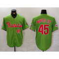 Philadelphia Phillies #45 Zack Wheeler Number Green Jereymy With Patch Stitched Cool BaseJersey