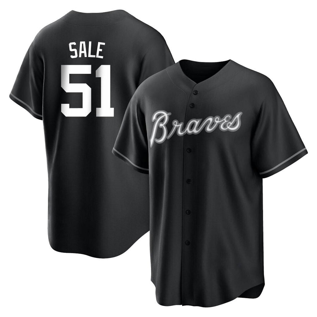 Atlanta Braves #51 Chris Sale Player Black Jereymy Home Game Stitched Jerseys