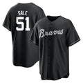 Atlanta Braves #51 Chris Sale Player Black Jereymy Home Game Stitched Jerseys