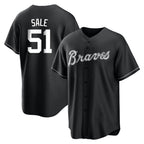 Atlanta Braves #51 Chris Sale Player Black Jereymy Home Game Stitched Jerseys
