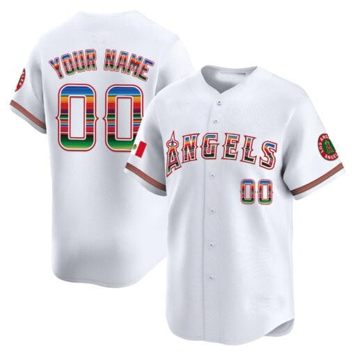 Custom Los Angeles Angels Mexico Vapor Premier Limited Jersey ¨C All Stitched-White Jereymy