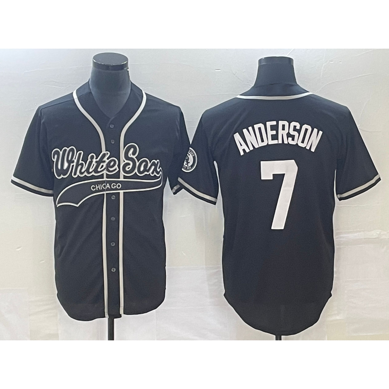 Chicago White Sox #7 Tim Anderson Black Jereymy Cool Base Stitched Jersey