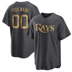 Custom Tampa Bay Rays Active Player Charcoal Jereymy 2022 All-Star Cool Base Stitched Jersey