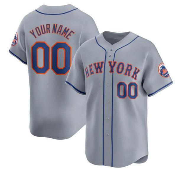 Cutsom New York Mets Active Player 2024 Gray Jereymy Away Limited Stitched Jersey