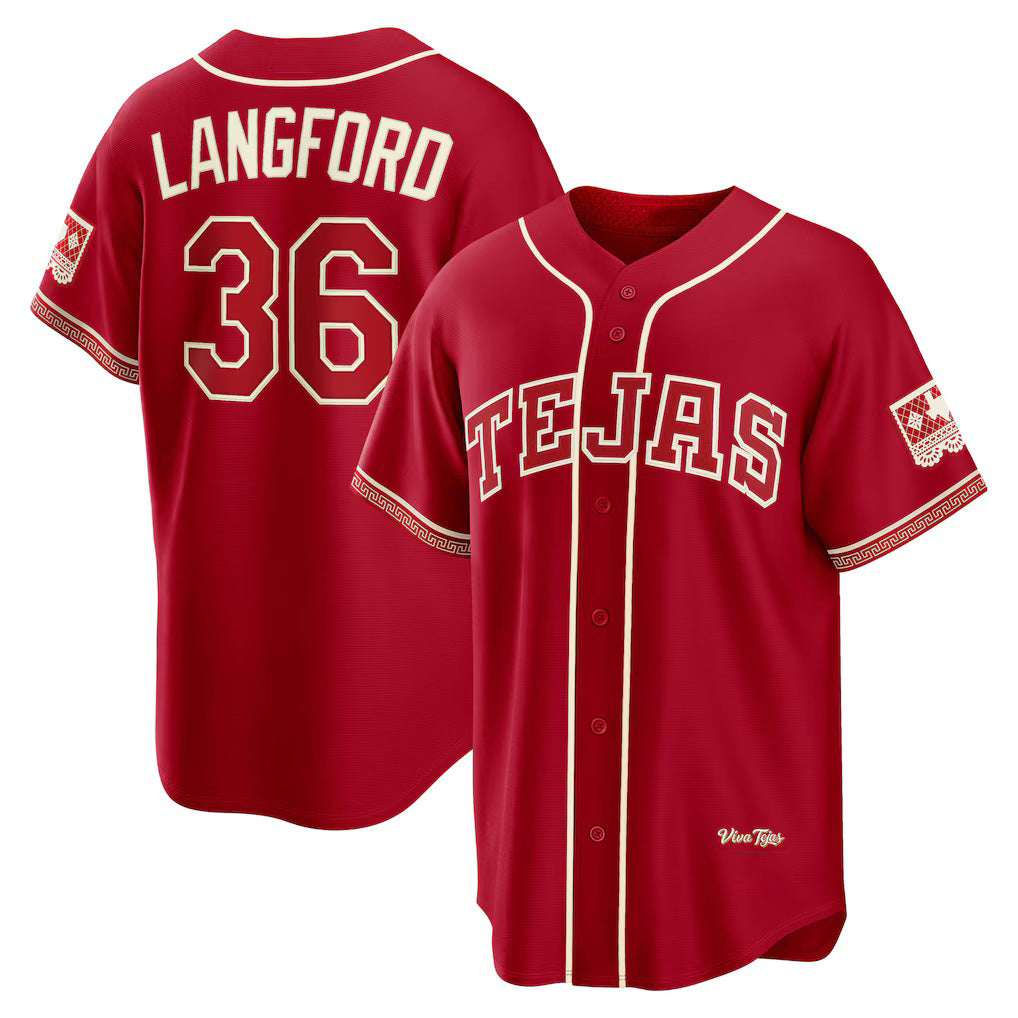 Texas Rangers #36 Wyatt Langford Red Jereymy 2026 City Connect Stadium Jersey