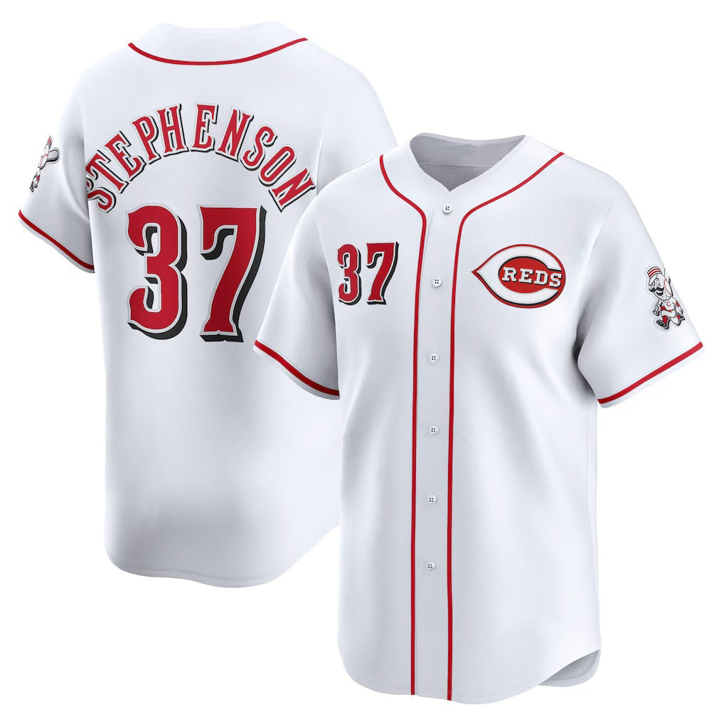 Cincinnati Reds #37 Tyler Stephenson White Jereymy Home Limited Player Jersey