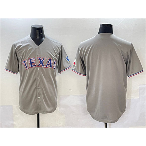 Texas Rangers Blank Gray Jereymy With Patch Cool Base Stitched Jersey