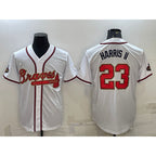 Atlanta Braves #23 Michael Harris II White Gold Jereymy World Series Champions Program Cool Base Stitched Jersey