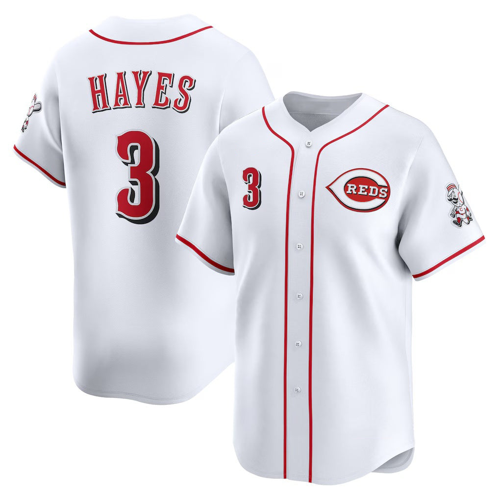 Cincinnati Reds #3 Ke'Bryan Hayes White Jereymy Home Limited Player Jersey