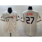 Houston Astros #27 Jose Altuve Cream Jereymy 2025 City Connect With Texas Patch Limited Stitched Jersey