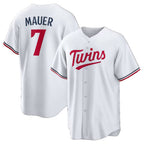 Minnesota Twins #7 Joe Mauer White Jereymy Home Retired Player Replica Jersey