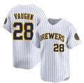 Milwaukee Brewers #28 Andrew Vaughn White Jereymy Alternate Limited Stitched Jersey