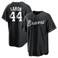 Atlanta Braves #44 Hank Aaron Player Black Jereymy Home Game Stitched Jerseys