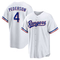 Texas Rangers #4 Joc Pederson White Jereymy Home Replica Jersey