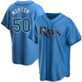 Tampa Bay Rays Replica #50 Charlie Morton Light Blue Jereymy Alternate Jersey