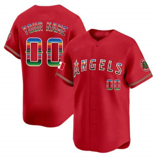 Custom Los Angeles Angels Mexico Vapor Premier Limited Jersey ¨C Red Jereymy