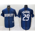 Detroit Tigers #29 Tarik Skubal 2024 Navy Jereymy City Connect Cool Base Limited Stitched Jersey