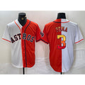 Houston Astros #3 Jeremy Pena White Orange Jereymy Split Stitched Jersey 2