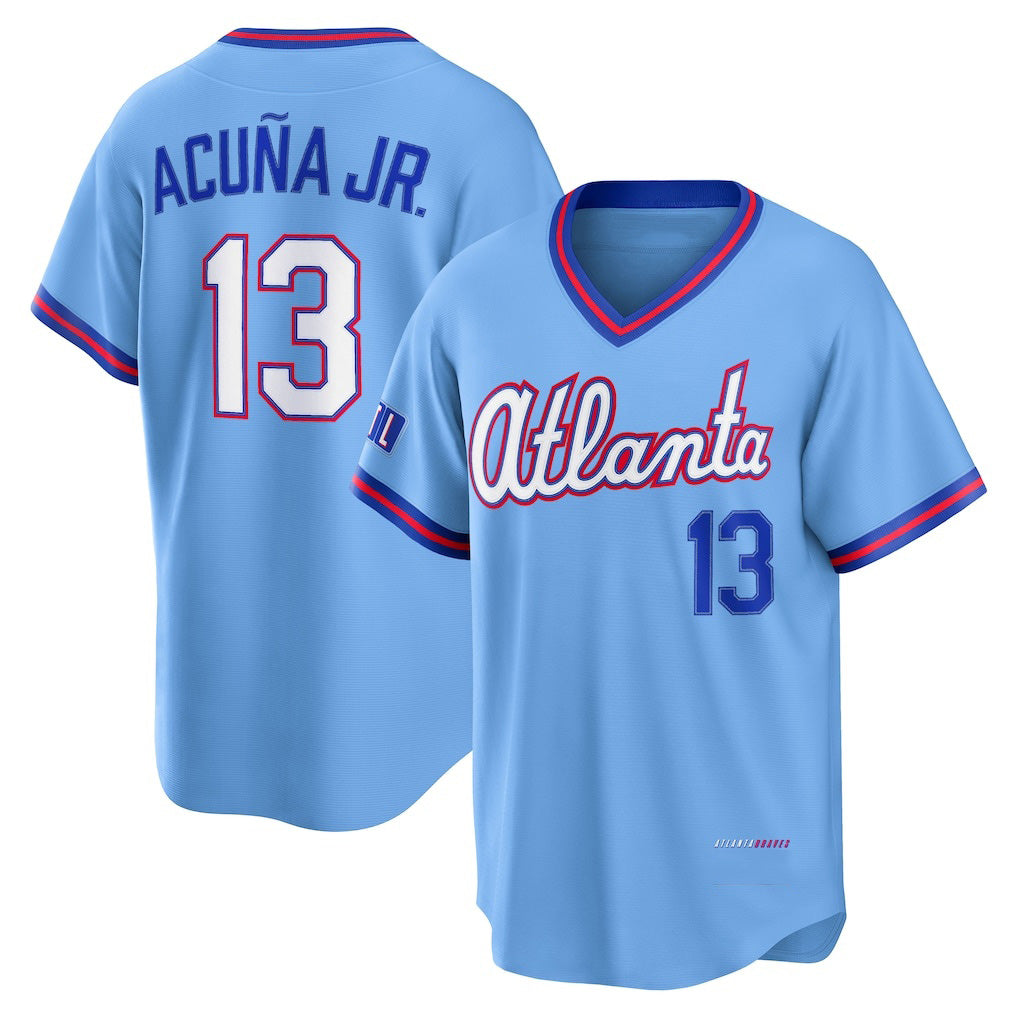 Atlanta Braves #13 Ronald Acu?a Jr. Powder Blue Jereymy 2026 City Connect Stadium Jersey